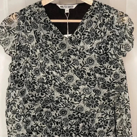 Walter Baker Black Floral Dress - NWT Size 4 - Picture 8 of 8